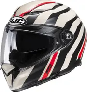 HJC F70 Galla Helmet, black-white-red, Size L for Men Black White Red