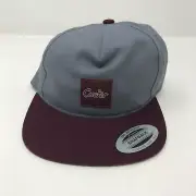 New NWT Men's Travis Mathew Hound Baseball Snapback Cap Hat Gray Burgundy O/S