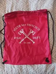South San Francisco Fire Department Drawstring Bag Red