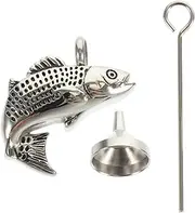 1Set Stainless Steel Fish Shaped Pet Ash Pendant Durable Animal Ash Keepsake Pendant with Funnel and Needle Elegant Memorial Cinerary Urn for Pet Ashes for Remembrance