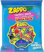 ZAPPO Sour Flavoured Chews Variety Pack - 780g Bag