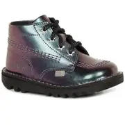 Kickers Kick Hi Galactic Girls Infant Boots Purple Holographic 8.5 Uk/ 26 Eu