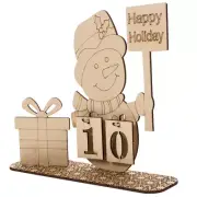 Wooden Desktop Calendar Countdown for Christmas Decorations