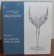 Set of 4 Waterford Marquis Crystal Wine Glasses 8 5/8" NIB