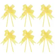 200Pcs 13" Pull Bows Ribbon Gift Wrapping String Rose Pattern Bow Tie Yellow