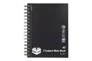 Spirax Black Cover A5 3 Subject 300 Pages Notebook Office School Stationery BLK