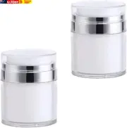 Cream Vacuum Bottle, 2Pcs Airless Pump Jars, Empty Cosmetic Containers, Acrylic