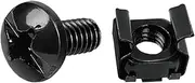 Tecmojo M6 Rack Screws & Cage Nuts - 25 Pack, M6 Mounting Screws and Cage Nuts for Server Rack, Enclosures and Cabinet, Black