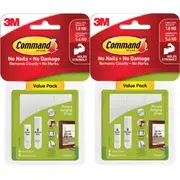 3M Command 2 Packs Small & Medium Picture Hanging Strips Value 12-Pack