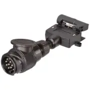 NARVA 13 PIN EURO ROUND SOCKET ON CAR TO 7 PIN FLAT PLUG ON TRAILER 82285BL