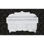 vidaXL Wall Shelf/Peg with 3 Drawers 2 Hooks