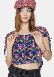 [dELiA*s by Dolls Kill] Disco Bliss Mesh Crop Top