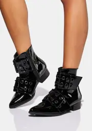 [Demonia] Warlock Patent Ankle Boots