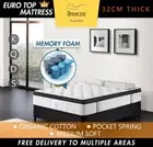 King Single Size Mattress Bed Medium Memory Foam Euro Top 5 Zone Organic Cotton