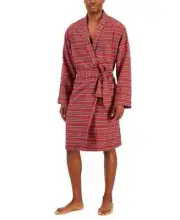 Club Room Men's Plaid Flannel Robe Red Combo Size S/M