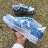 在飛比找Yahoo!奇摩拍賣優惠-nike Air Force 1 空軍 白藍星空 時尚經典防