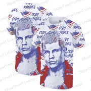 2024 New Arrival Summer Wrestling Match Cody Rhodes ProSphere American Nightmare Flag T-Shirt For Oversized Kids/Adults red S
