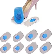 4Pairs Gel Heel Cups Plantar Fasciitis Inserts, Gel Heel Pads for Heel Pain, Silicone Gel Heel Cushions for Bone Spur & Achilles Pain Relief, Casual Insoles, Shoe Inserts for Shock Absorbing