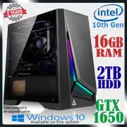 nVidia GTX 1650 16GB RAM 2TB HD Gaming Computer Desktop PC Intel Core i7 upg