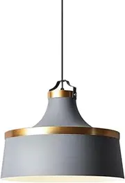 Nordic Style Kitchen Island Metal Pendant Lighting Vinage Industrial Pendant Light Fixtures for Over Dining Room Table Simple Farmhouse Hanging Lamp Shade Retro Rustic Ceiling Chandelier (Gray)