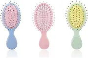 Wet Brush Squirt Detangler Hair Brush, 3Pcs Mini Detangler Hair Brush,Mini Wet Hair Brush Detangling Brush,Detangling Brush Soft Bristles Wet Dry Hair Brush,Small Hair Paddle Brush Detangler Hairbrush