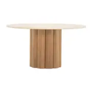 Kora Travertine Round Dining Table