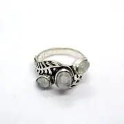 Rainbow Moonstone Size-8.5 925 Sterling Silver Gemstone Ring Jewelry JP11166