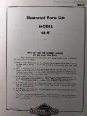 Briggs & Stratton 6B-H Vertical Gasoline Engine Parts Catalog Manual