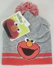 Sesame Street Elmo Beanie Hat Gloves Set Toddler Mitten Glove