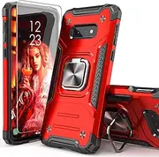IDYStar for Galaxy S10E Case with Screen Protector,for Galaxy S10E Case,Shockproof Drop Test Cover with Car Mount Kickstand Lightweight Protective Cover for Galaxy S10E,Red