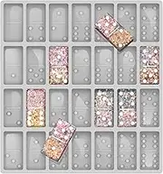 Dominoes Mold Domino Molds for Resin Casting, 28 Cavities Double 6 Dominoes Mold, Domino Silicone Mold for DIY, Shiny & No Scratches & Durable,8.86 x 9.25 x 0.39 inch 230g ( New Version）