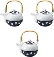 Set of 3, Polka Dot Round No. 4 Earthen Bottle [4.5 x 4.5 inches (11.5 x 11.5 cm) (525cc)] | Arita Ware Pottery Setomonohonpo