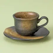 Coffee cup & saucer Mino ware Japanese pottery Cool Gift 1172