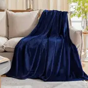 Fleece Plush Throw Blanket(50 by 60 Inches),Super Soft Throw(50"×60") Navy Blue