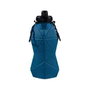 Blue and Black Cup Lid Ultimate Foldable Silicone Water Bottle - Lightweight