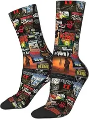[Ftuiylu] Stephen King Books Socks for Men/Women Gifts,Unisex Novelty Casual Crew Socks