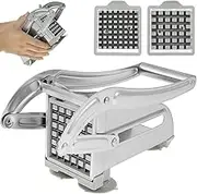 Fxvhojq French Fry Cutter Potato Slicer Potato Chip Cutter Stainless Steel Potato Chipper with 36/46 Holes Blades Manual with A Sturdy Suction Cup Base for Carrots Vegetables Fruits