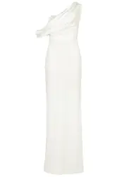 Solace London Kara Draped One-shoulder Maxi Dress - Cream - 12 (UK12 / M) 12 (UK12 / M)