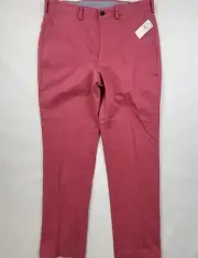 NWT BROOKS BROTHERS 34x32 Clark Flat Front Straight Fit Pink Khaki Pants Mens