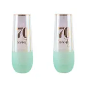 2PK Glitterati 70th Colour Stemless Champagne Flute Drinking Glass 16cm 180ml