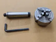 4 Jaw Independent Lathe Chuck Dia. 2-3/4" 70mm M14X1 MT3 Shank Arbor M12X1.75