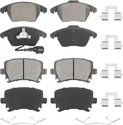 Front & Rear Ceramic Brake Pads Set for VW for Passat/Rabbit 2006-2009, for Jetta, for EOS, for Beetle, for GTI, for CC, for Golf for Audi A3/TT 8PCS