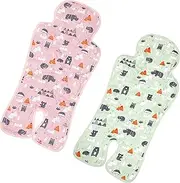 Pinkunn 2 Pcs Gel Car Seat Cooling Pad for Baby Summer Breathable Ice Cushion Multifunctional Ice Stroller Cooler Mat for Stroller Baby Dining Chair Child Safety Seat(Bright Color,Forest)