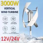 3000W Helix Wind Turbine Axis Wind Generator Kit MPPT Charge Controller 12V/24V