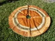 Pier 1 Tree Skirt Gold Bronze Shimmer Metallic Beaded 50" New in Package