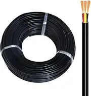 18-28AWG UL2464 3-Core Bare Copper Audio Power Cable 300V - Oxygen-Free Pure Copper Wire with PVC Jacket RoHS Certified Electrical Line for Home Theater/Office/Studio (Black)(100ft,3C-28awg)