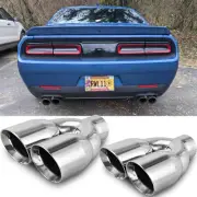 For Dodge Challenger Dual Exhaust Tip 2.5" ID 3.5" OD 9.5" Long Chrome Stainless