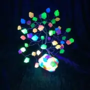 UV Reactive Glow in the Dark Neon Holographic Tree Paper Weight Blacklight Art