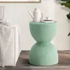 Oikiture Side Table Coffee Bedside End Stool Stand Stone Outdoor Indoor Green