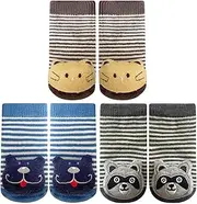 [PUPPET] Baby Rattle Socks Boys for 0-6 Months 3-Pack Plush Animal Set Cat Bear Raccoon Adorable Infant Boogie Toes Rattle